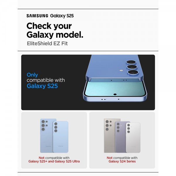 Spigen Samsung Galaxy S25 Skærmbeskyttelse EliteShield EZ Fit