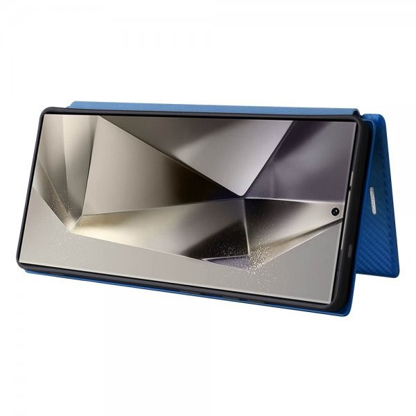 Samsung Galaxy S25 Ultra Cover Kulfibertekstur Blå