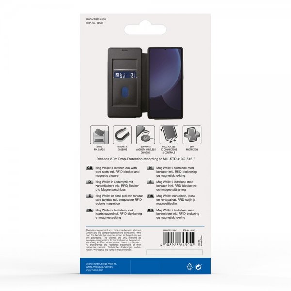 Vivanco Samsung Galaxy S25 Ultra Cover Mag Wallet Sort