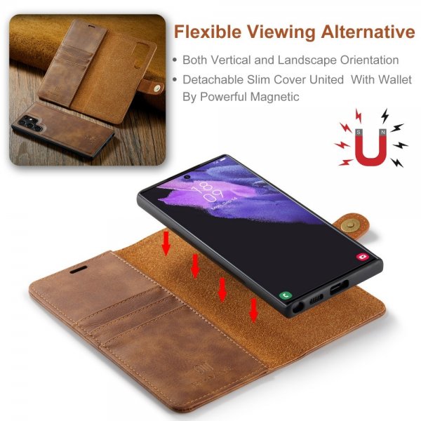 Dg.Ming Samsung Galaxy S25 Ultra Cover med Aftageligt Cover Brun