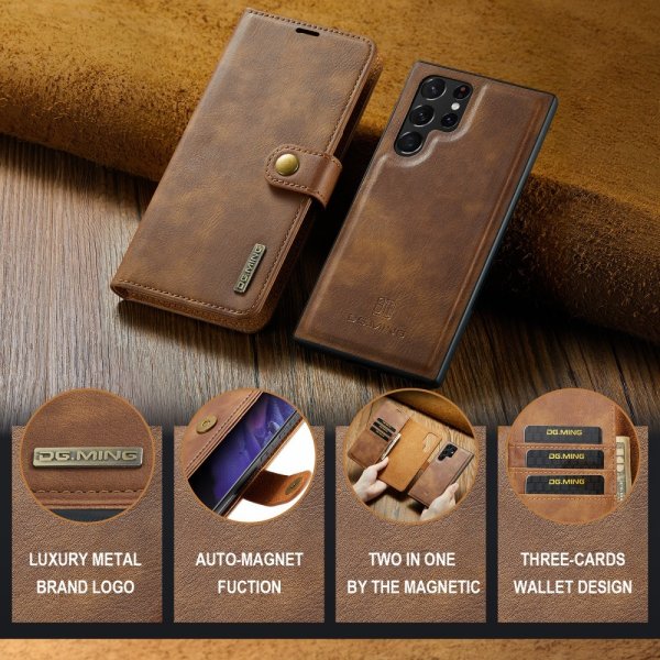 Dg.Ming Samsung Galaxy S25 Ultra Cover med Aftageligt Cover Brun