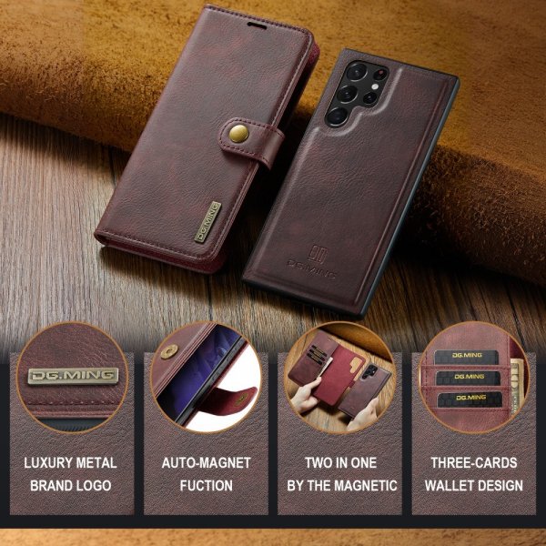 Dg.Ming Samsung Galaxy S25 Ultra Cover med Aftageligt Cover Rød