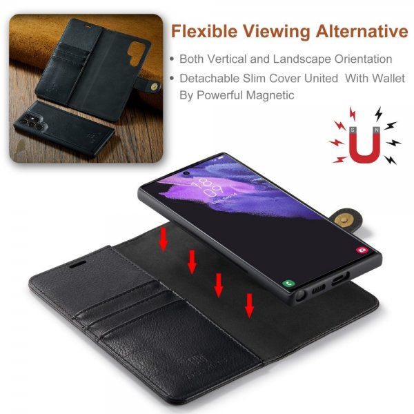 Dg.Ming Samsung Galaxy S25 Ultra Cover med Aftageligt Cover Sort