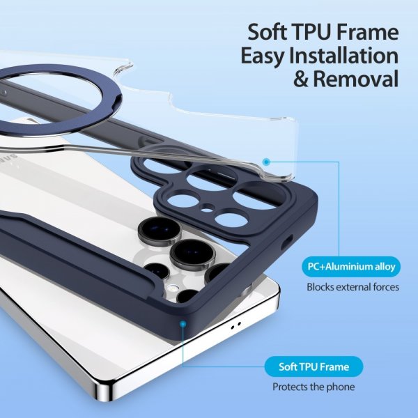 Dux Ducis Samsung Galaxy S25 Ultra Cover Skin X Pro Series Kickstand MagSafe Blå