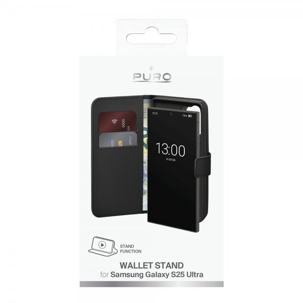 Puro Samsung Galaxy S25 Ultra Cover Wallet Stand Sort