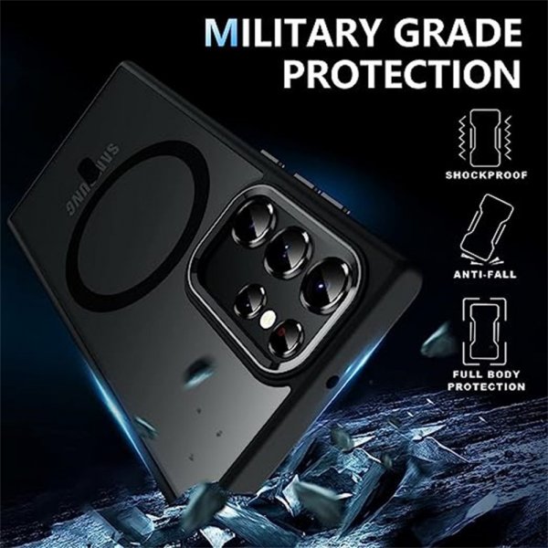 Samsung Galaxy S25 Ultra Cover Farvet Kant MagSafe Grå