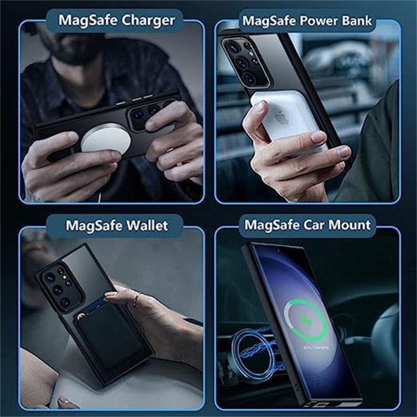 Samsung Galaxy S25 Ultra Cover Farvet Kant MagSafe Sort