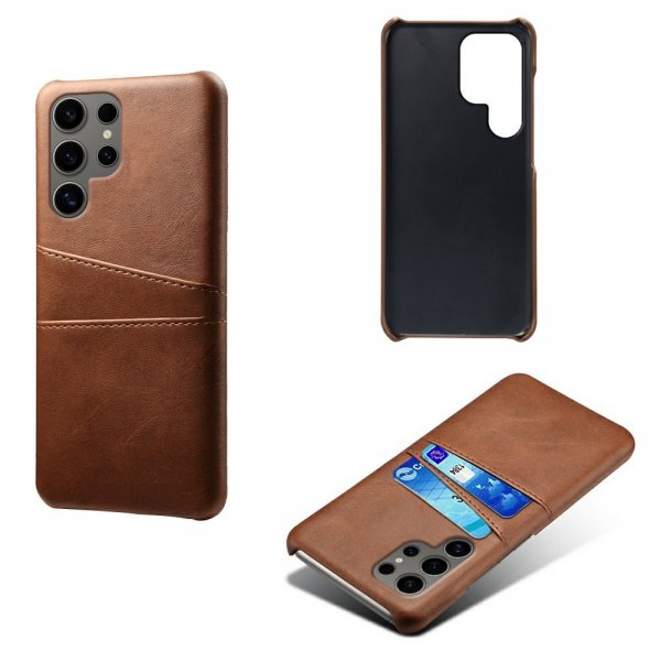 Samsung Galaxy S25 Ultra Cover med to Kortlommer Mørkebrun