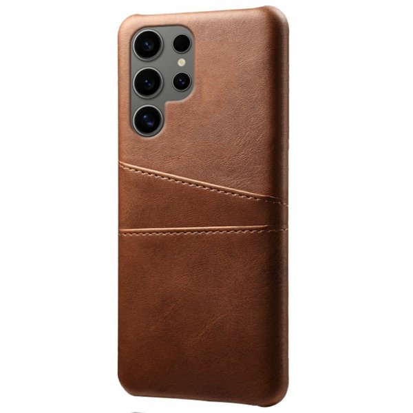 Samsung Galaxy S25 Ultra Cover med to Kortlommer Mørkebrun