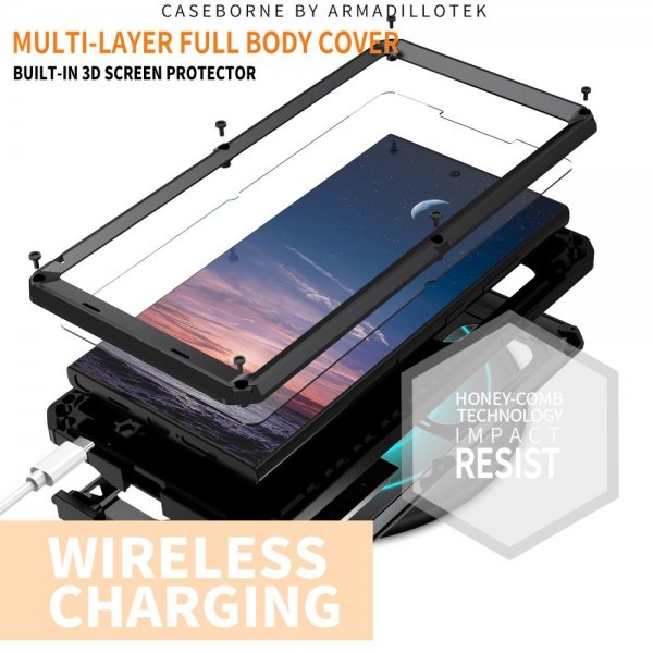 R-JUST Samsung Galaxy S25 Ultra Cover Metal Stødsikker Kamerabeskyttelse Sort