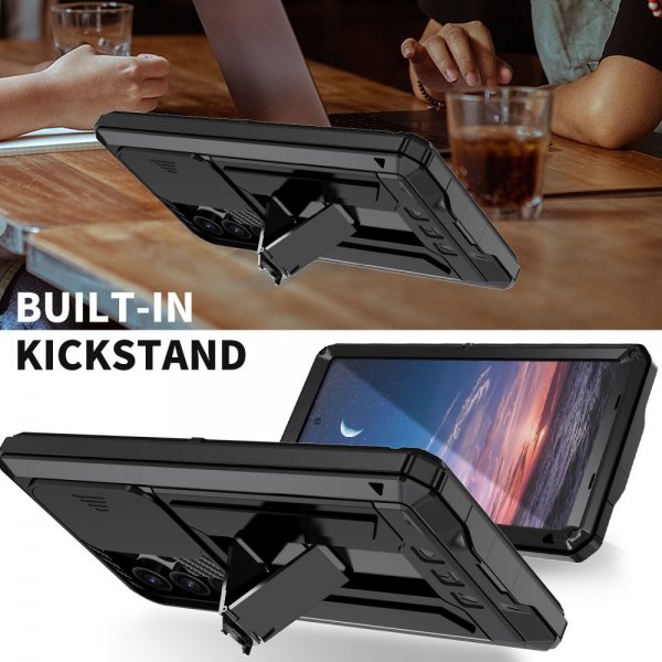 R-JUST Samsung Galaxy S25 Ultra Cover Metal Stødsikker Kamerabeskyttelse Sort