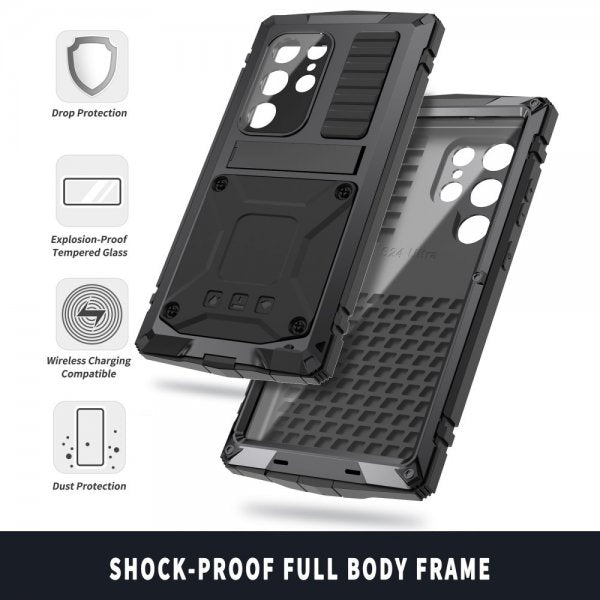 R-JUST Samsung Galaxy S25 Ultra Cover Metal Stødsikkert Sort