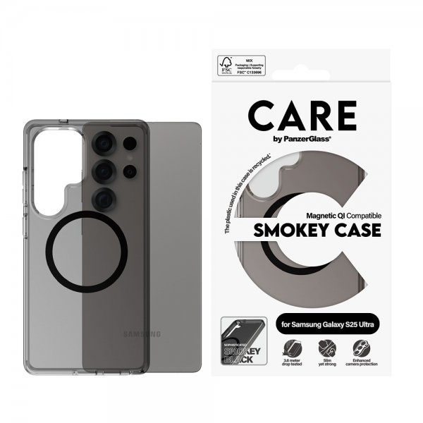 CARE by PanzerGlass Samsung Galaxy S25 Ultra Cover Smokey MagSafe Sort