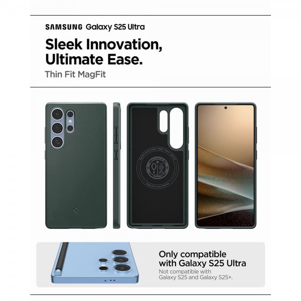 Spigen Samsung Galaxy S25 Ultra Cover Thin Fit MagFit Abyss Green