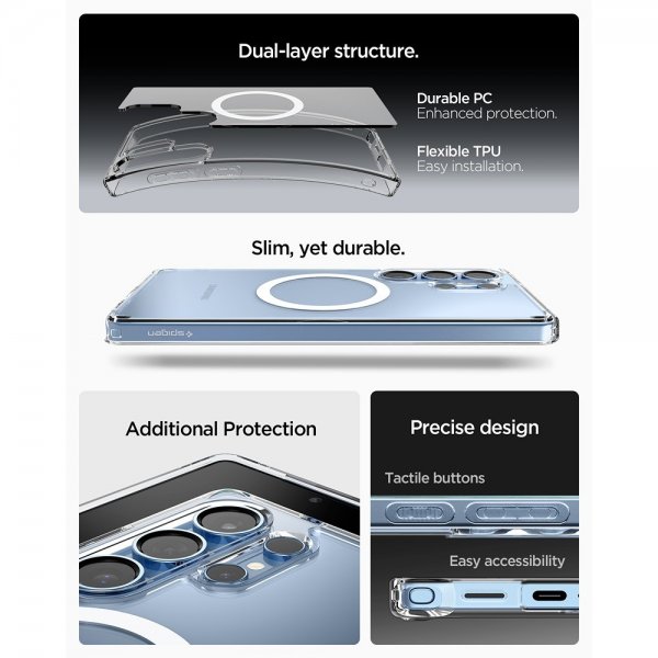Spigen Samsung Galaxy S25 Ultra Cover Ultra Hybrid MagFit Clear White