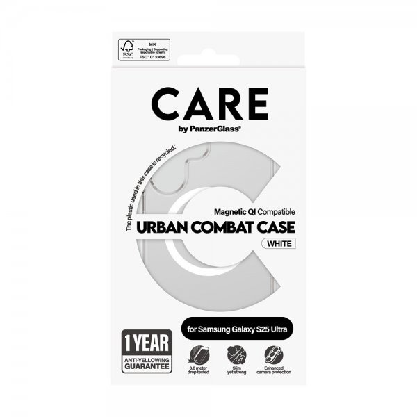 CARE by PanzerGlass Samsung Galaxy S25 Ultra Cover Urban Combat MagSafe Hvid