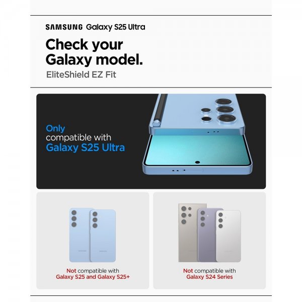 Spigen Samsung Galaxy S25 Ultra Skærmbeskytter EliteShield EZ Fit
