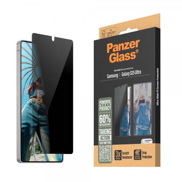 PanzerGlass Samsung Galaxy S25 Ultra Skærmbeskyttelse Ultra-Wide Fit Privacy EasyAligner