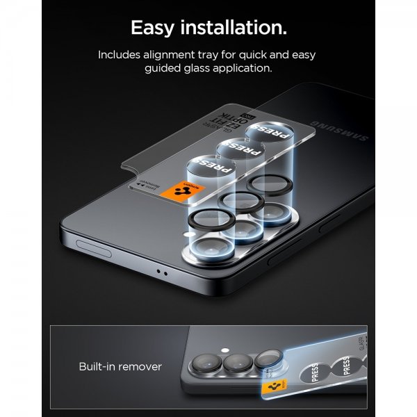 Spigen Samsung Galaxy S26 Plus Kamerabeskyttelse GLAS.tR EZ Fit Optik Pro 2-pak Sort