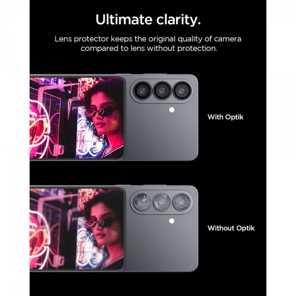 Spigen Samsung Galaxy S26 Plus Kamerabeskyttelse GLAS.tR EZ Fit Optik Pro 2-pak Sort