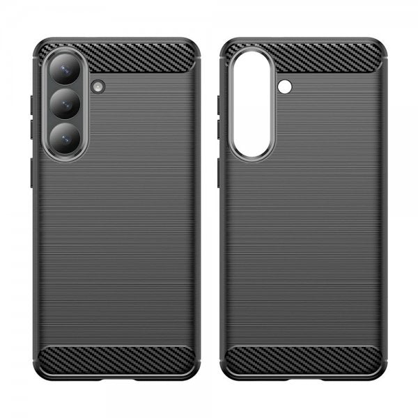 Samsung Galaxy S26 Cover Børstet Kulfibertekstur Sort