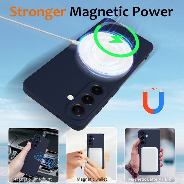 Samsung Galaxy S26 Cover med Strap Silikone MagSafe Mørkeblå