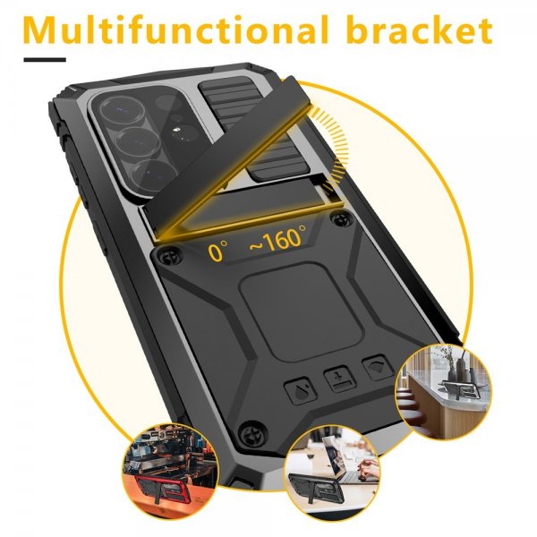 R-JUST Samsung Galaxy S26 Cover Metal Stødsikkert Sort