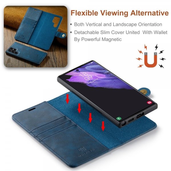 Dg.Ming Samsung Galaxy S26 Ultra Etui med Aftageligt Cover Blå