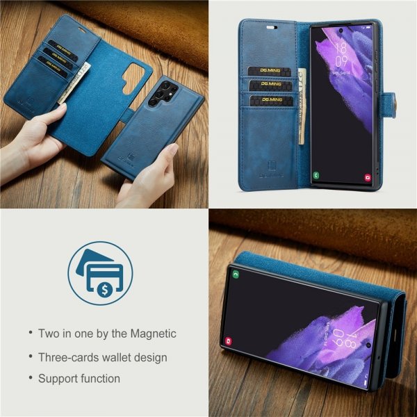 Dg.Ming Samsung Galaxy S26 Ultra Etui med Aftageligt Cover Blå