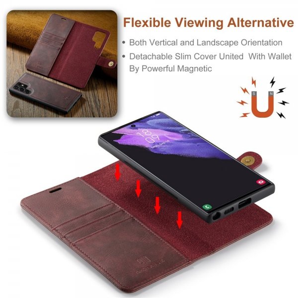 Dg.Ming Samsung Galaxy S26 Ultra Etui med Aftageligt Cover Rød