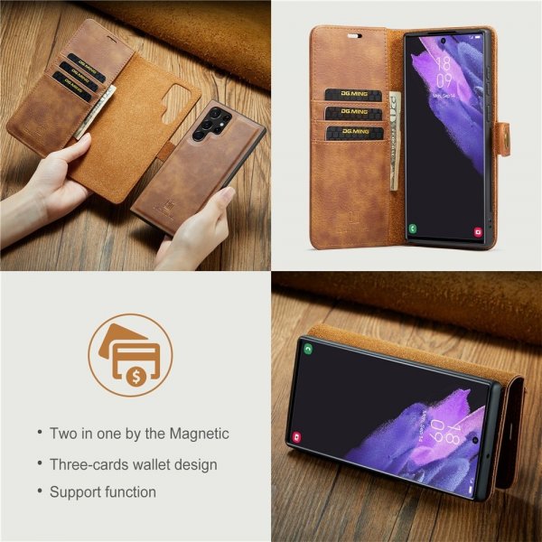 Dg.Ming Samsung Galaxy S26 Ultra Etui med Aftageligt Cover Brun