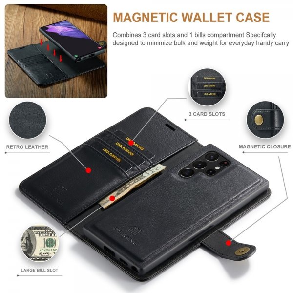 Dg.Ming Samsung Galaxy S26 Ultra Etui med Aftageligt Cover Sort