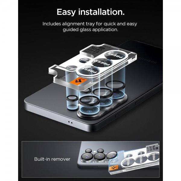 Spigen Samsung Galaxy S26 Ultra Kamerabeskyttelse GLAS.tR EZ Fit Optik Pro 2-pak Sort