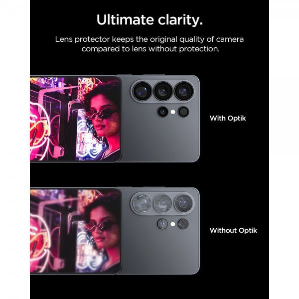 Spigen Samsung Galaxy S26 Ultra Kamerabeskyttelse GLAS.tR EZ Fit Optik Pro 2-pak Sort