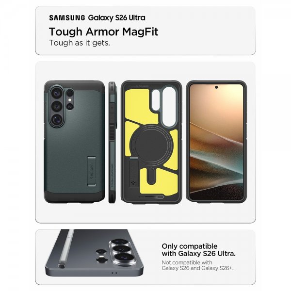 Spigen Samsung Galaxy S26 Ultra Cover Tough Armor MagFit Abyss Green