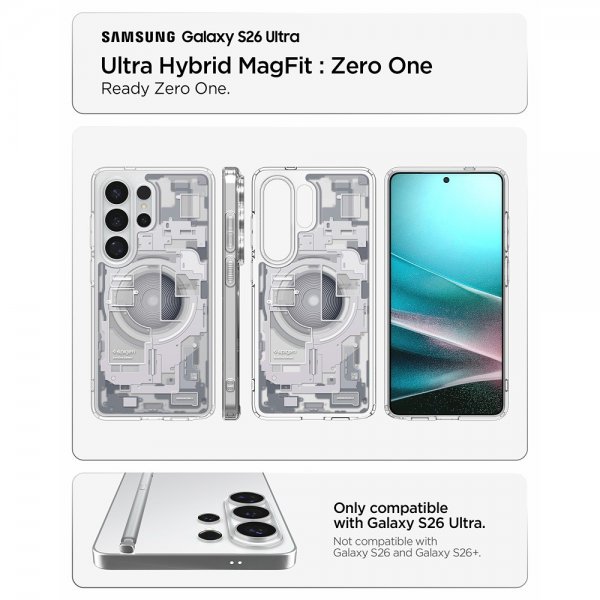 Spigen Samsung Galaxy S26 Ultra Cover Ultra Hybrid MagFit Zero One Hvid