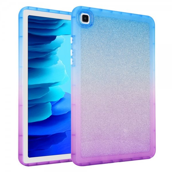 Samsung Galaxy Tab A7 Cover Glitter Gradient Blå Lilla