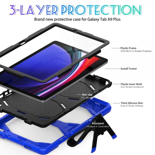 Samsung Galaxy Tab A9 Plus/Tab A11 Plus Cover Heavy Duty Armor Blå