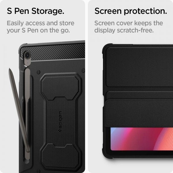Spigen Samsung Galaxy Tab S10 FE Cover Rugged Armor Pro Mat Sort