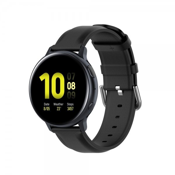 Samsung Galaxy Watch 20mm Rem Ægte Læder Sort