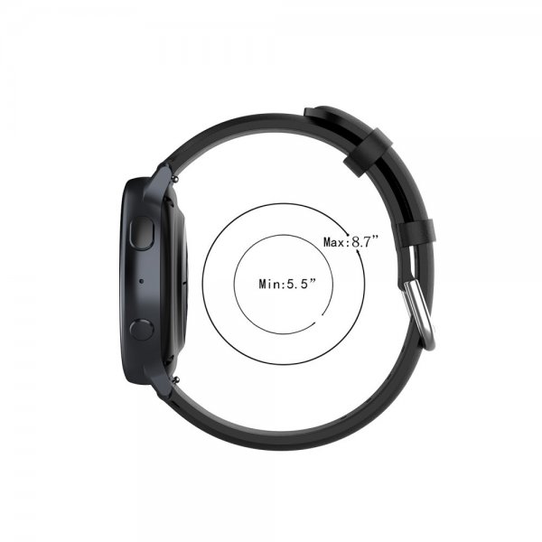 Samsung Galaxy Watch 20mm Rem Ægte Læder Sort