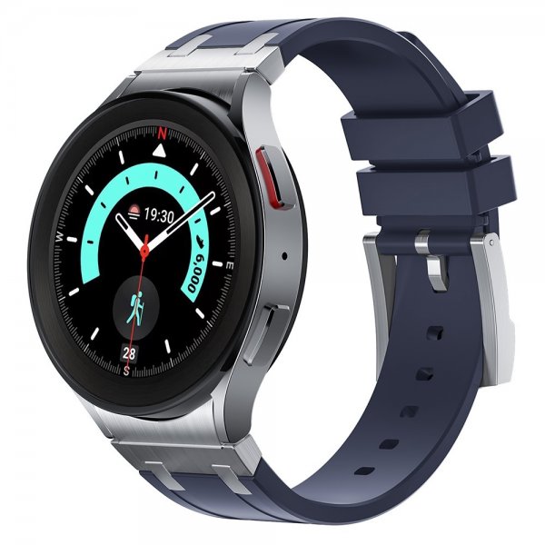 Samsung Galaxy Watch 20mm Silikone Rem Sølv Spænde Blå