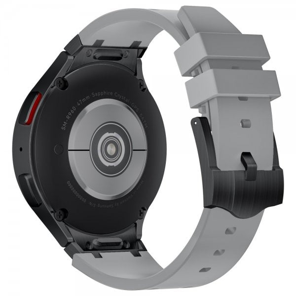 Samsung Galaxy Watch 20mm Silikone Rem Sort Spænde Grå