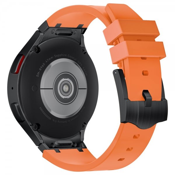 Samsung Galaxy Watch 20 mm Silikone Rem Sort Spænde Orange