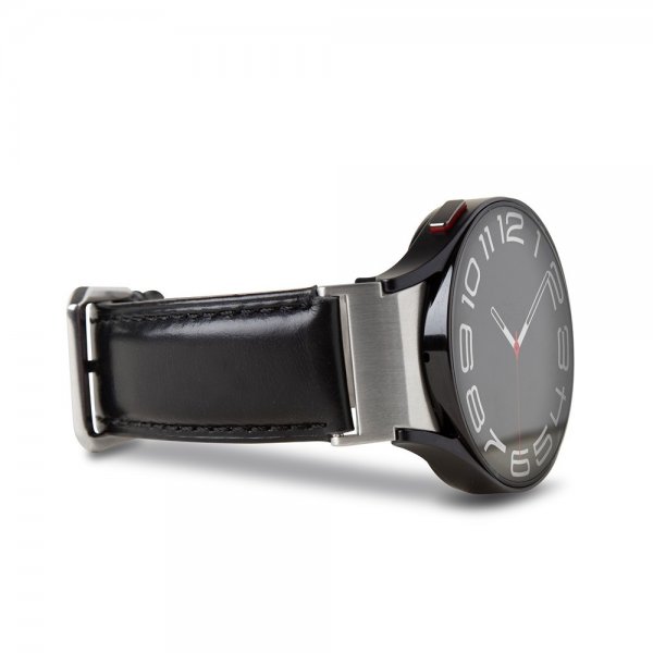 Puro Samsung Galaxy Watch 20 mm Armbånd Læder Rem Sort
