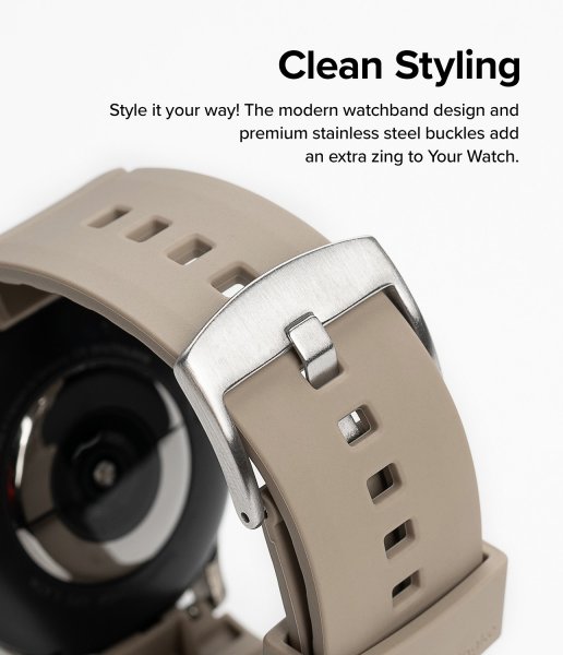 Ringke Samsung Galaxy Watch 20mm Rem Gummi One Bold Rem Gråt Sand