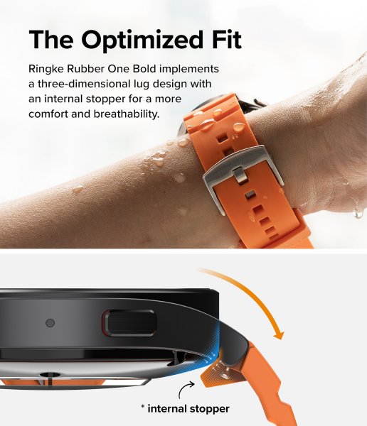 Ringke Samsung Galaxy Watch 20mm Rem Silikone One Bold Bånd Orange