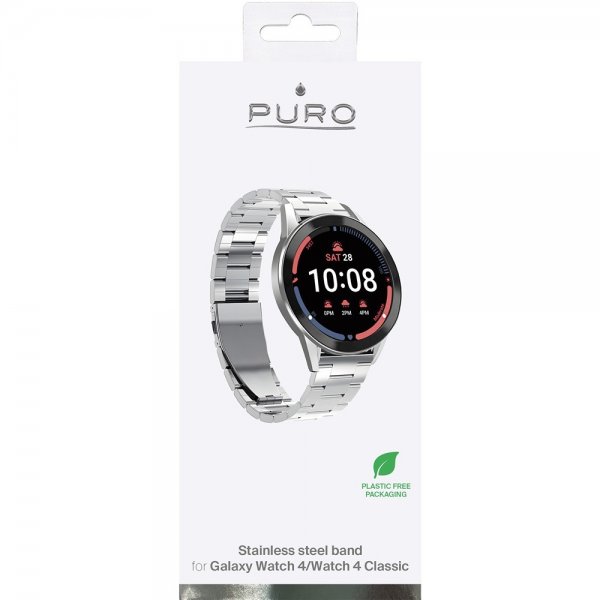 Puro Samsung Galaxy Watch 20mm Rem Rustfrit Stål Sølv