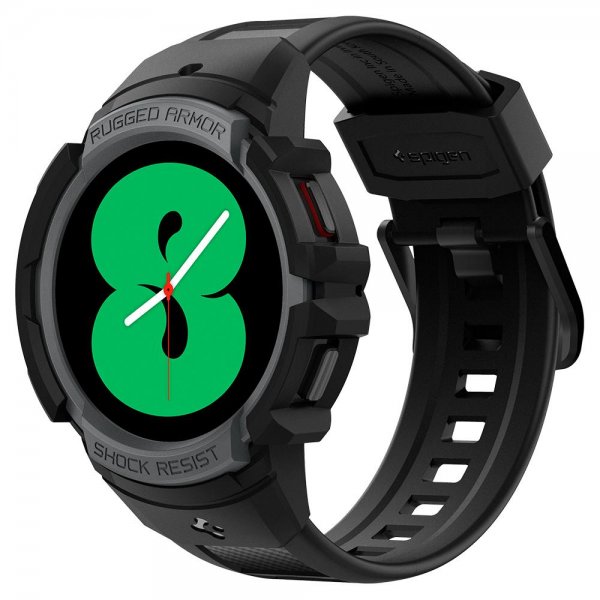 Spigen Samsung Galaxy Watch 4/5 44mm Etui med Rem Rugged Armor Pro Charcoal Gray