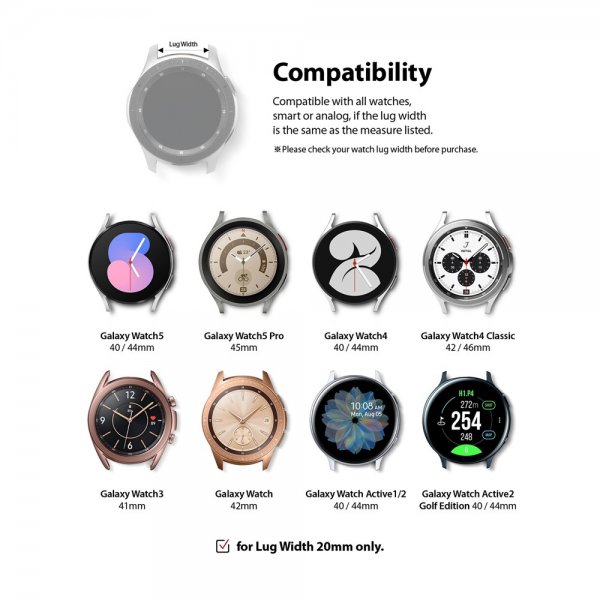 Ringke Samsung Galaxy Watch 20mm Rem Silikone One Band Sort